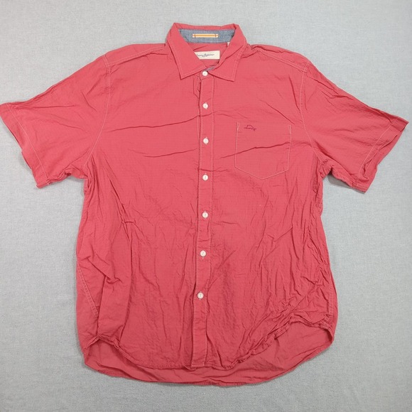 Tommy Bahama Other - Tommy Bahama Shirt Mens XL Red Button Up Short Sleeve Lightweight Casual Summer